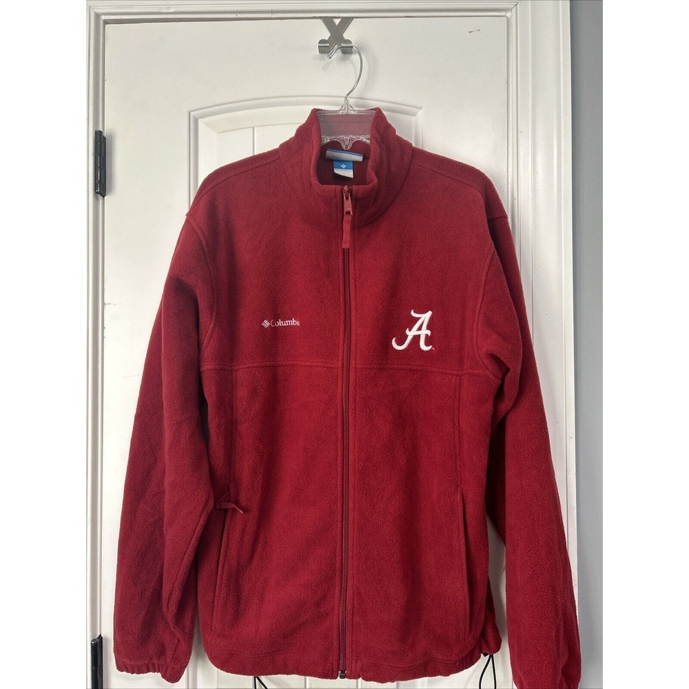 Columbia Alabama‎ Crimson Tide Sweatshirt Mens Medium Red Fleece Full Zip Jacket